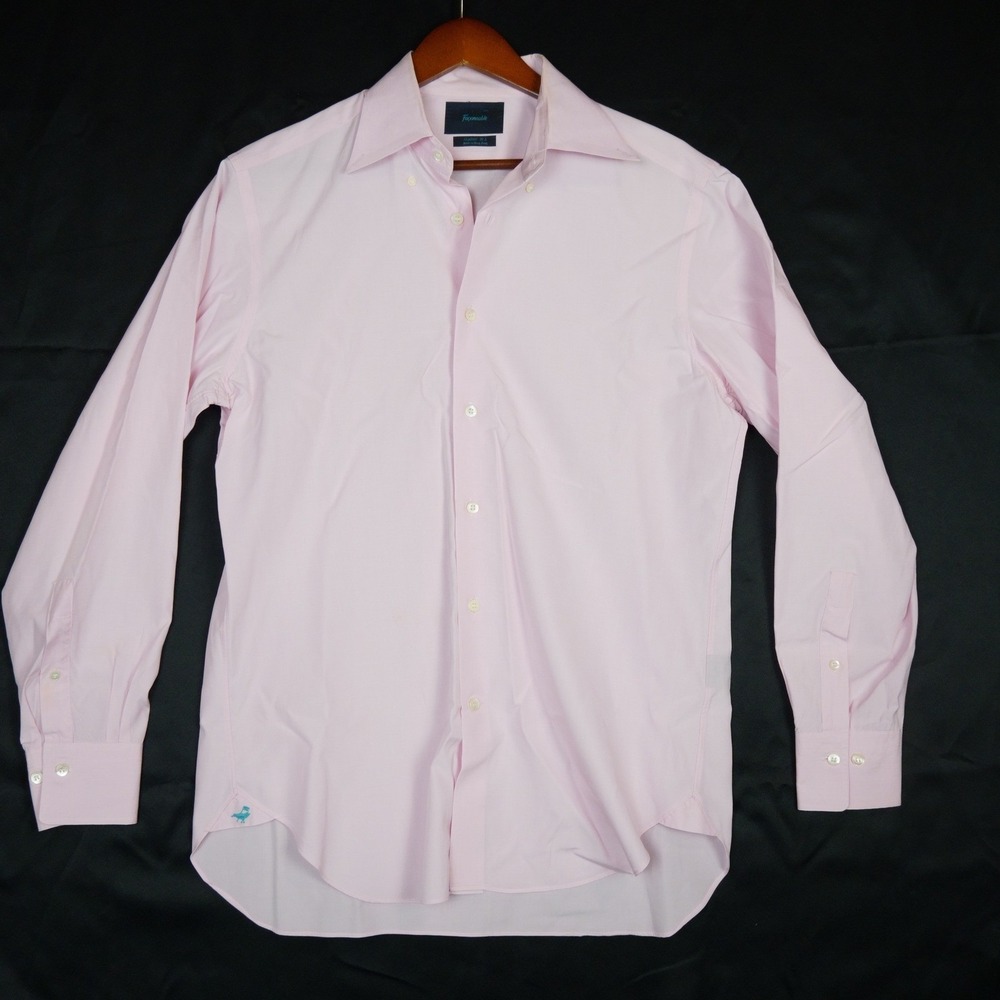 Faconnable Button Down Shirt Mens XL Pink Long Sleeve Classic Cotton